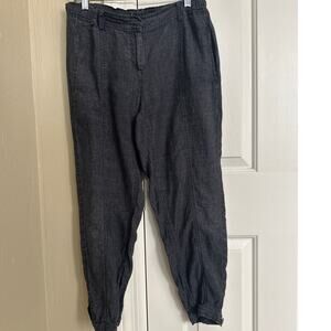 Eileen Fisher 100% Organic Linen Pants Cuffed Hem Small Petite